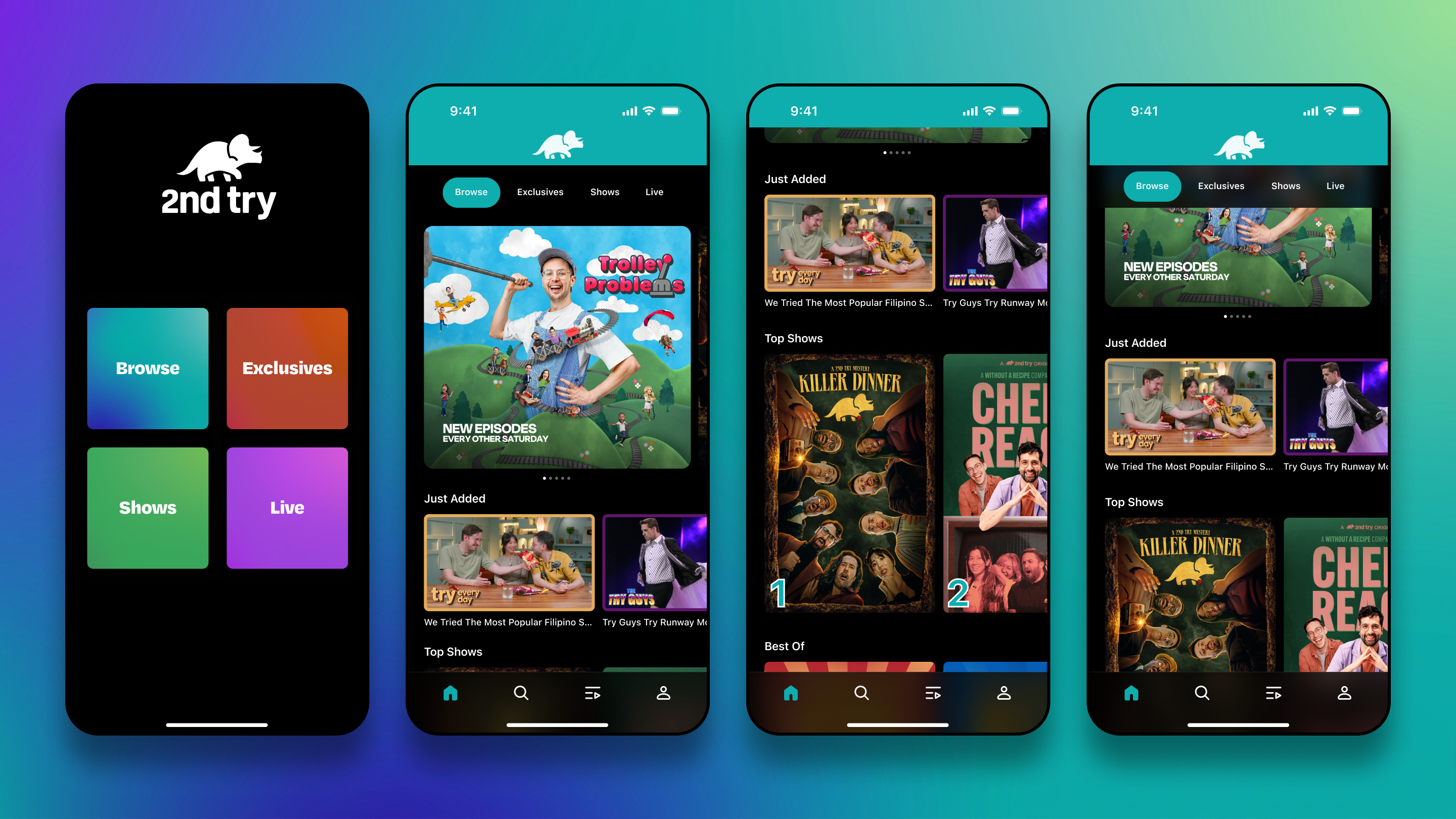 2nd Try mobile app home screen